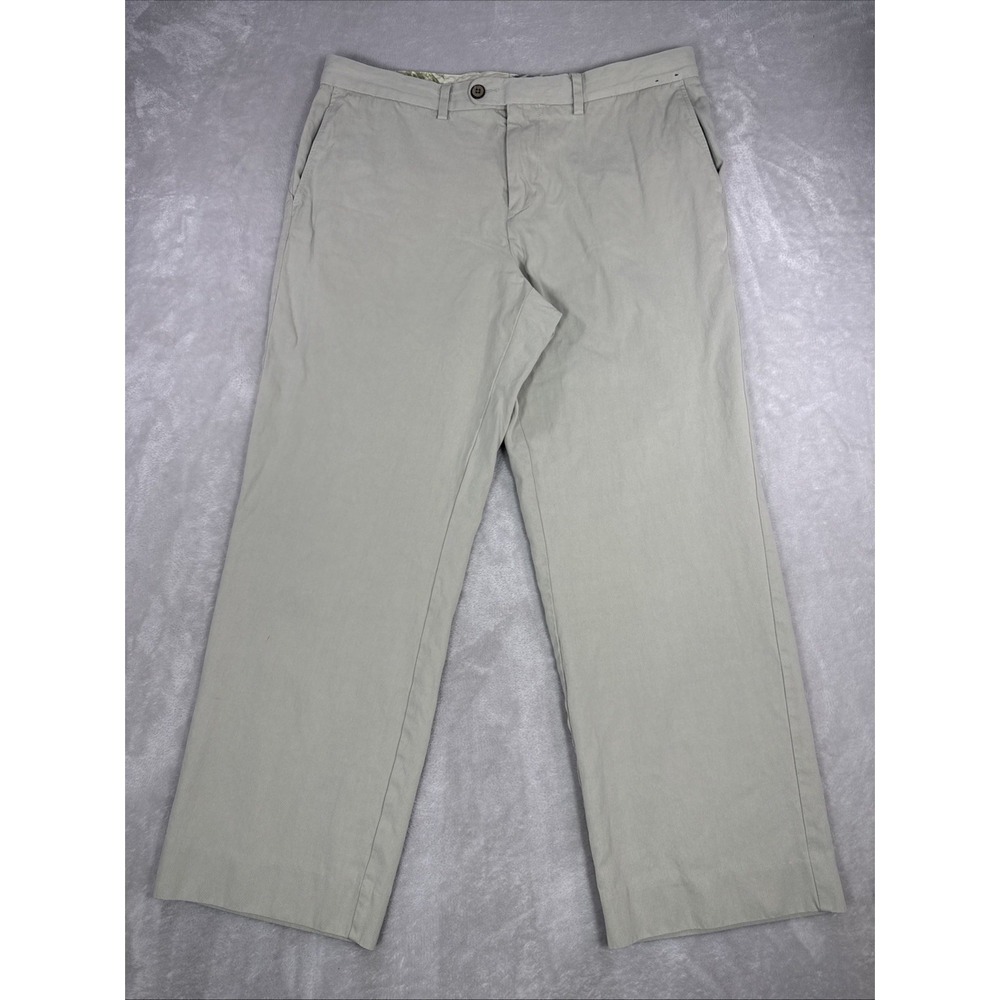 Tommy Bahama Beach Pants Silk Cotton Blend Khaki Straight Leg Size 36X30